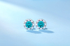 Blue Gem 925 Sterling Silver Plated Elegant Earrings