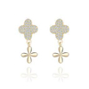 Clover 925 Sterling Silver Plated Women's Earrings