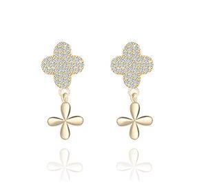 Clover 925 Sterling Silver Plated Women's Earrings