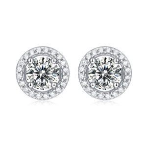 Classic Round 925 Sterling Silver Gold Plated Elegant Earrings