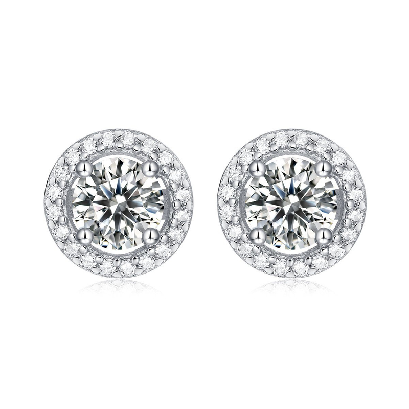 Classic Round 925 Sterling Silver Gold Plated Elegant Earrings