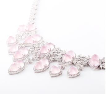 Classic Rose Quartz Necklace 925 Silver Exquisite Jewelry Crystal Gem Luxury Necklace