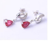 Precious Ruby 925 Sterling Silver Plated Fashion Earrings