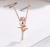 New Garden Rose Necklace S925 Sterling Silver Gold-plated Collarbone Necklace