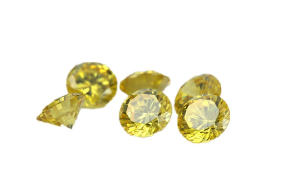 4.0-5.0mm Yellow High Quality DEF Round Brilliant Cut Moissanite for Jewellery Making