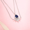 925 Sterling Silver Artificial Gem Necklace Fashion Jewelry