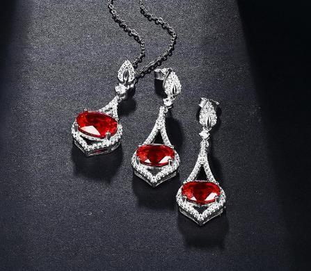 Ruby Silver Jewelry Earrings S925 Exquisite Fashion Romantic Style Jewelry Gifts