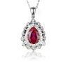 Red Ruby Sterling Silver-Pendant Created Red Ruby Women Silver Pendant Gift Pendants