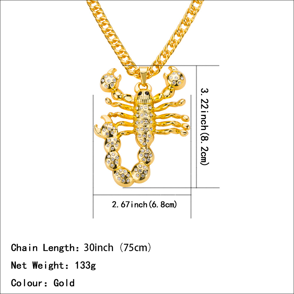 Hip Hop Scorpion Necklace Pendant Fashion Jewelry