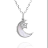 S925 Silver Necklace Star Moon Shell Jewelry Chain Gift Fantasy Moon And Star