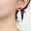 Red Love Earrings 925 Sterling Silver Gold-plated Personalized Earrings