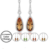 Brown Gem Elegant Water Drop 925 Sterling Silver Gold Plating Earrings