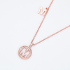 Alphabetic series M Lovely Rose Gold Necklace