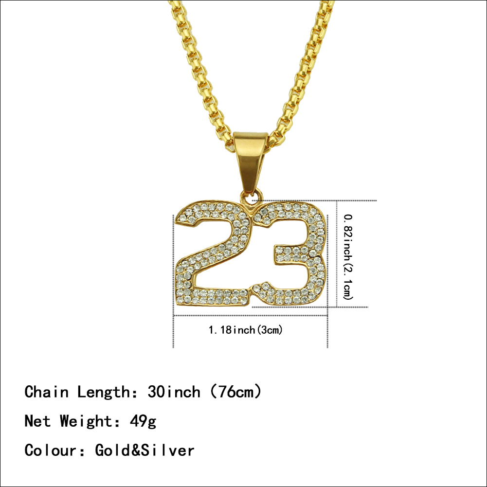 Hip Hop Number 23 Pendant Necklace