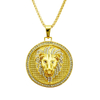 Hip Hop Round Lion Head Necklace Pendant