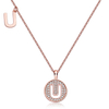 Alphabetic series U Lovely Rose Gold Necklace