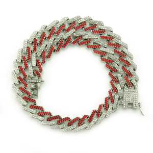  Hip Hop Two-color Combination Cuban Link Necklace