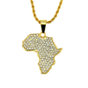 Crystal Pendant African Continent Hip Hop Necklace