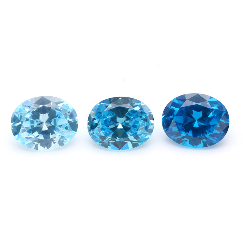 VVS Blue 5A Oval 3EX Cubic Zirconia