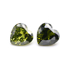 Shiny 5A Heart-shaped Olive Green Cubic Zirconia