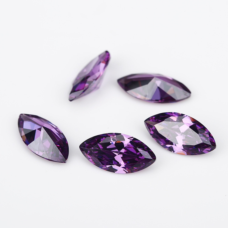 5A Custom Shiny Purple Manufacturer Wholesale Marquis Cubic Zirconia for Jewelry