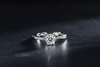 Exquisite 14k White Gold Plated 925 Sterling Silver Moissanite Ring