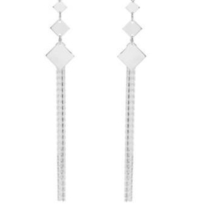 Multi Layered Diamond 925 Sterling Silver Gold Plated Women's Earrings