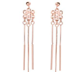 Court Style 925 Sterling Silver Gold-plated Tassel Lady Earrings