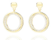 Small Round Inlaid Gem 925 Sterling Silver Gold-plated Fashion Earrings