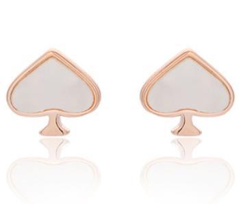 Poker Series 925 Sterling Silver Gold-plated Love Earrings