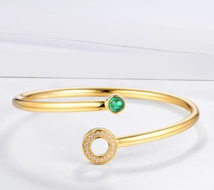 Grandmother Emerald Bracelet Women's 18K Gold Romantic Engagement Gift