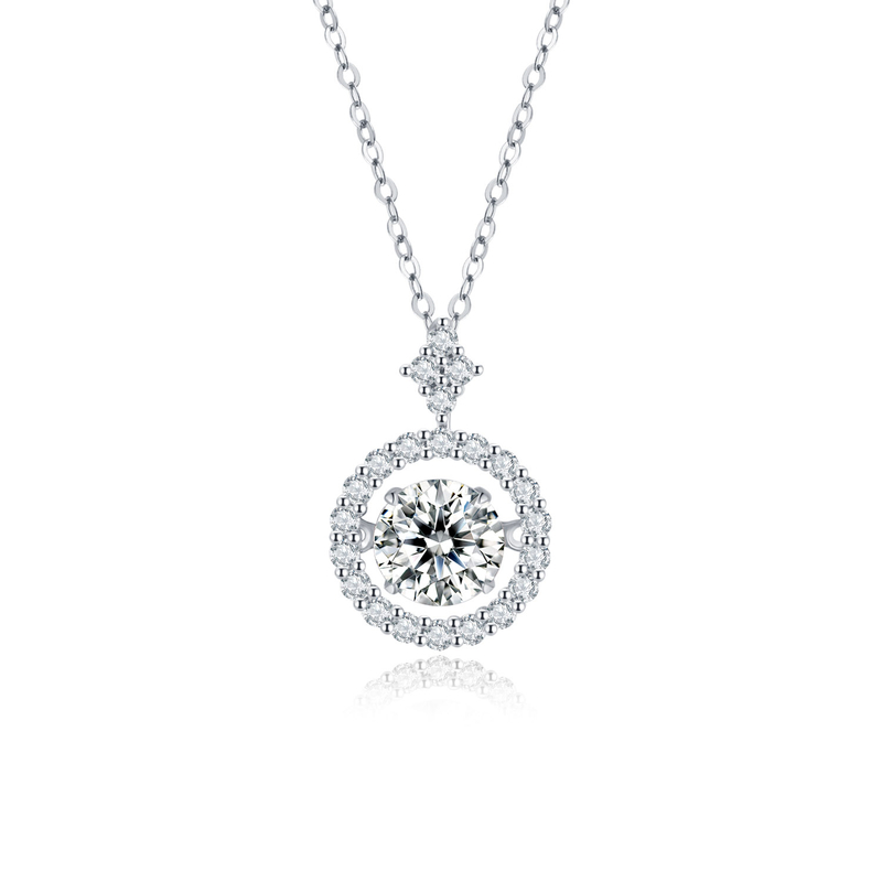 The Latest Factory Price 925 Sterling Silver Plated 14K Platinum Moissanite Necklace