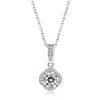 Anniversary Gift 925 Sterling Silver Plated 14K Platinum Moissanite Necklace