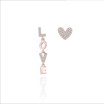 Fashion Letter Design 925 Sterling Silver Plated Women's Cute Earrings