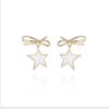 Bow Star 925 Sterling Silver Plated Women's Cute Earrings