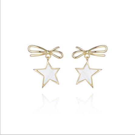 Bow Star 925 Sterling Silver Plated Women's Cute Earrings