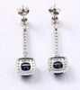 Blue Gem 925 Sterling Silver Plated Fashion Moissanite Earrings