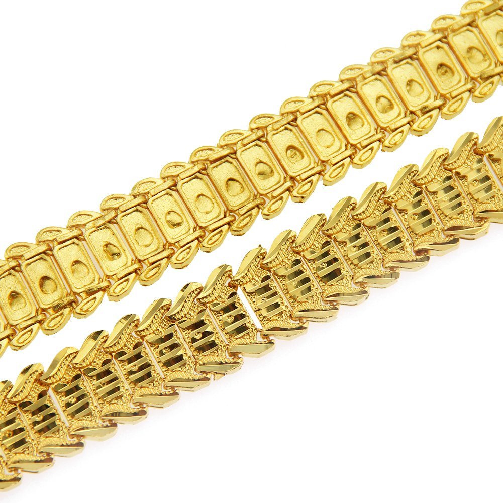 Deluxe 16mm brass inlaid CZ Bracelet Cuban Bracelet