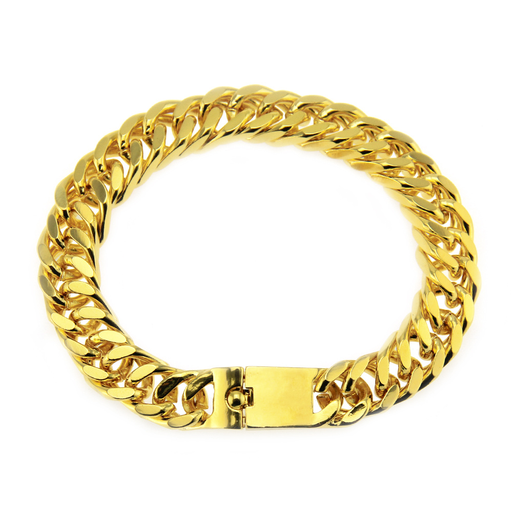 Hip Hop Rapper Overbearing Cuban Gold Bracelet Jewelry Exaggerated Bracelet Bracelet