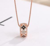 New S925 Silver Necklace Women's Fashion Flower Inlaid Diamond Personalized Simple Chain