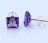 Square Purple Transparent Earrings 925 Sterling Silver Gold Plated Earrings