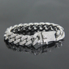 Fashion Hip Hop Jewelry 12mm Thick Micro Shop Shiny Zircon Cuban Men's Bracelet