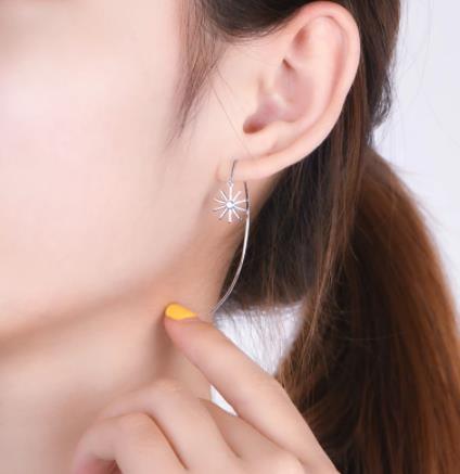 Simple and elegant female accessories 925 Sterling Silver Gold Plating Earrings