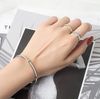 Lovely expression smiling face open bracelet ring women's fashion niche simple smile ring