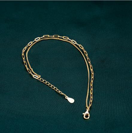 New Korean Version S92 Sterling Silver Bracelet Simple Temperament Female Chain Retro Style Bracelet