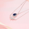 925 Sterling Silver Artificial Gem Necklace Fashion Jewelry