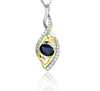 Blue Sapphire Pendant Necklace for Women Real 925 Sterling Silver Jewelry Fine Fashion Jewellery Gifts