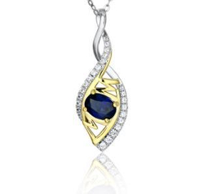 Blue Sapphire Pendant Necklace for Women Real 925 Sterling Silver Jewelry Fine Fashion Jewellery Gifts