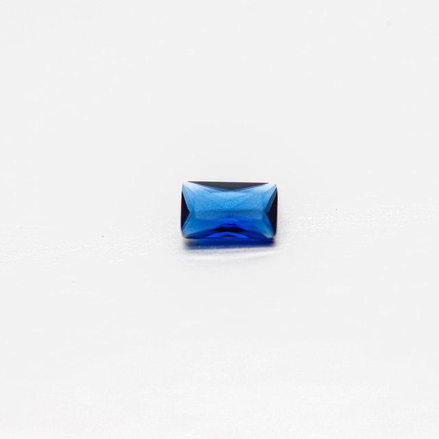 High Quality AAA Rectangle Cut Blue Cubic Zirconia Loose Gemstone