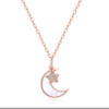 S925 Silver Necklace Star Moon Shell Jewelry Chain Gift Fantasy Moon And Star